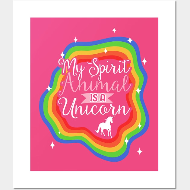 My Spirit Animal Is A Unicorn Wall Art by kimmieshops